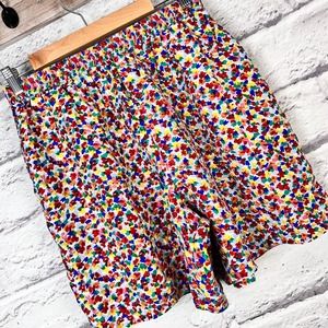 Vintage OSCAR DE LA RENTA EXPRESSIONS Women's S 100% Silk Floral‎ Pull On Shorts